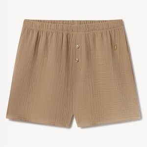 Eterne Jude Gauze Lounge Shorts – Taupe/Tan – Small – NWT